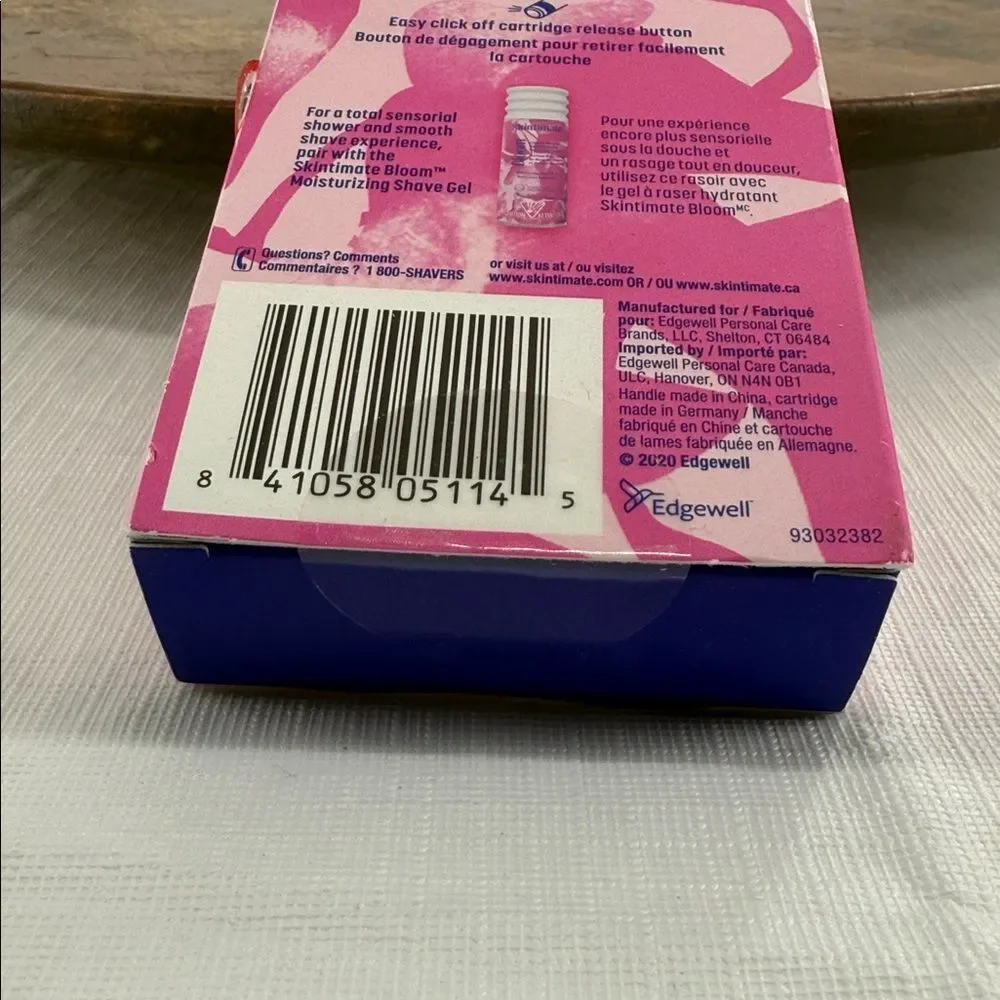Skintimate Razor Wm Bloom Handle + 2 Refills 4 Blades Pink